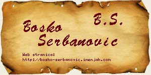 Boško Šerbanović vizit kartica